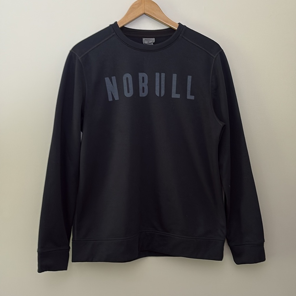NOBULL Athletic Sweatshirt Mens Fleece Lined Long Sleeve Pullover Black Size L - Picture 9 of 10